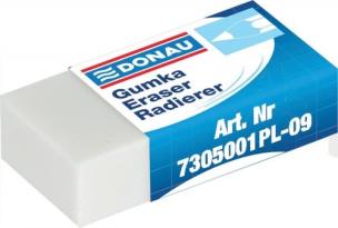 Gumka uniwersalna DONAU, 41x21x11mm, biała 30 sztuk. Wydawca: Donau. Multiszop.pl Opakowanie Gumka uniwersalna DONAU, 41x21x11mm, biała 30 sztuk