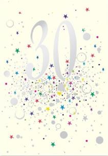 Opakowanie Karnet B6 z kopertą Urodziny 30