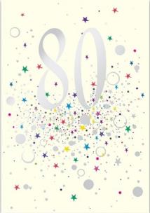 Opakowanie Karnet B6 z kopertą Urodziny 80