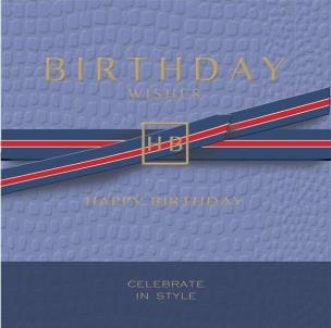 Opakowanie Karnet kwadrat z kopertą Urodziny Blue Leather