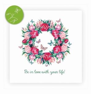 Karnet kwadrat z niespodzianką Wieniec. Wydawca: Cozywood. Multiszop.pl Opakowanie Karnet kwadrat z niespodzianką Wieniec