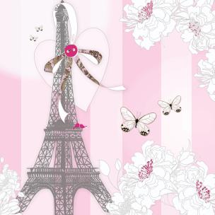 Opakowanie Karnet Swarovski kwadrat CL0525 Wieża Eiffla motyl