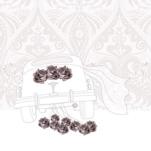 Opakowanie Karnet Swarovski kwadrat Ślub samochód