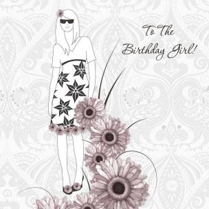 Opakowanie Karnet Swarovski kwadrat Urodziny dziewczyna