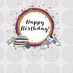 Opakowanie Karnet Swarovski kwadrat Urodziny książki