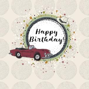 Opakowanie Karnet Swarovski kwadrat Urodziny samochód