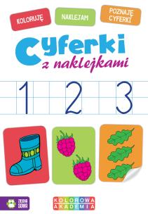Okładka książki Kolorowa Akademia Cyferki z naklejkami