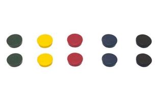 Opakowanie Magnesy BI-OFFICE okrągłe średnica 20mm 10sztuk mix kolorów