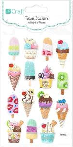 Okładka książki Naklejki z pianki - lody 15szt