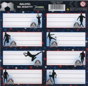Opakowanie Nalepki na zeszyty Piłka 8x50 sztuk mix