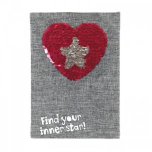 Opakowanie Notes z cekinami A5 serce