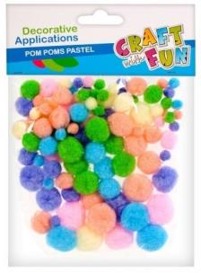 Ozodba dekoracyjna Pompony pastel. Wydawca: Craft With Fun. Multiszop.pl Opakowanie Ozodba dekoracyjna Pompony pastel