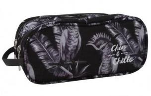 Opakowanie Piórnik saszetka dwukomorowy czarny ptaki