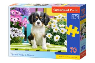 Opakowanie Puzzle 70 Spaniel in flowers CASTOR