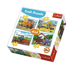 Opakowanie Puzzle Duże maszyny budowlane 4w1