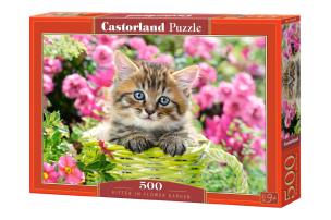 Puzzle Kitten In Flower Garden 500. Wydawca: Castorland. Multiszop.pl Opakowanie Puzzle Kitten In Flower Garden 500