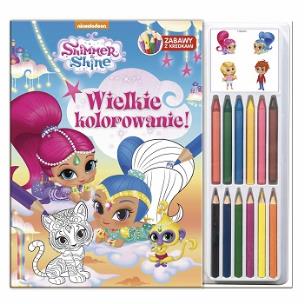 Okładka książki Shimmer & Shine. Zabawy z kredkami. Wielkie kolorowanie. 12 KREDEK