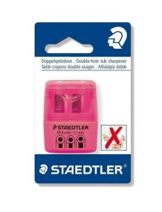 Opakowanie Temperówka podwójna z pojemnikiem różowa neon