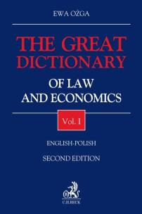 Okładka książki The Great Dictionary of Law and Economics Vol I English - Polish