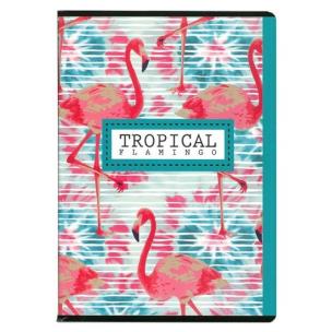 Opakowanie Zeszyt A5 w kratkę 60 kartek Tropical flamingo 5 sztuk