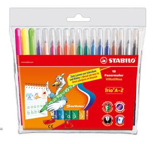 Opakowanie FLAMASTRY STABILO TRIO A-Z TRÓJKĄTNE 18 KOLORÓW