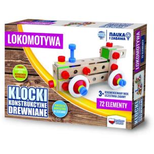 Opakowanie Klocki konstrukcyjne drewniane Lokomotywa