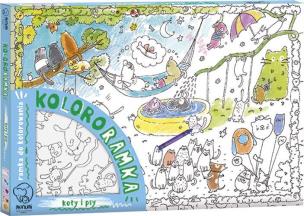 Okładka książki KOLOROWANKA RAMKA DO ZAWIESZENIA KOTY I PSY DUŻA