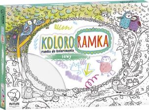 Okładka książki KOLOROWANKA RAMKA DO ZAWIESZENIA SOWY ŚREDNIA