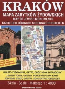 Okładka książki KRAKÓW MAPA ZABYTKÓW ŻYDOWSKICH 1:4000