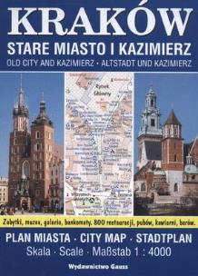 Okładka książki KRAKÓW STARE MIASTO I KAZIMIERZ PLAN MIASTA 1:4000