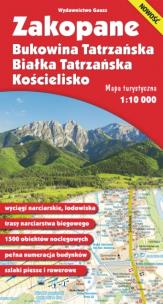 Okładka książki MAPA ZAKOPANE BUKOWINA TATRZAŃSKA BIAŁKA TATRZAŃSKA I KOŚCIELISKO 1:10 000