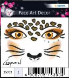 Opakowanie NAKLEJKI DO ZDOBIENIA TWARZY LEOPARD 15303