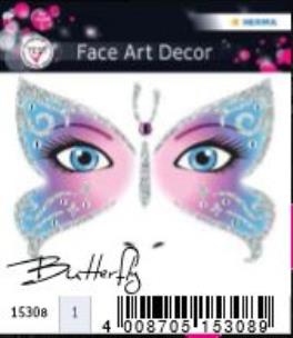 Opakowanie NAKLEJKI DO ZDOBIENIA TWARZY MOTYL 15308