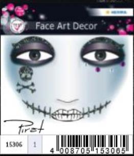 Opakowanie NAKLEJKI DO ZDOBIENIA TWARZY PIRAT 15306