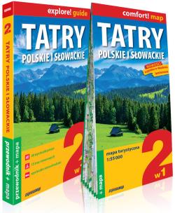 Tatry polskie i słowackie 2w1 przewodnik + mapa. Autor: Nodzyński Tomasz, Cobel-Tokarska Marta. Multiszop.pl Okładka książki Tatry polskie i słowackie 2w1 przewodnik + mapa