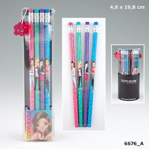 Opakowanie ZESTAW 4 OŁÓWKÓW Z GUMKĄ TOP MODEL 6676A