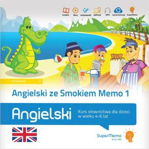 Okładka książki Angielski ze Smokiem Memo 1 Kurs słownictwa dla dzieci w wieku 4-6 lat