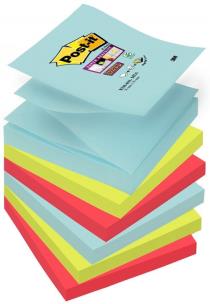 Opakowanie Bloczek samoprzylepny POST-IT® Super sticky Z-Notes 76x76mm, 6x90 kart., paleta Miami