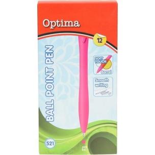 Opakowanie Długopis Soft Touch różowy (12szt) OPTIMA