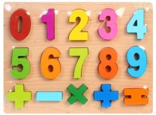 Opakowanie Drewniana układanka cyferki 15el