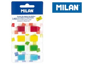 Indeksy transparentne Milan fluo 4 kolory 45 x 12 mm 140 sztuk. Wydawca: MILAN. Multiszop.pl Opakowanie Indeksy transparentne Milan fluo 4 kolory 45 x 12 mm 140 sztuk