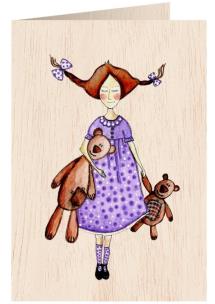 Opakowanie Karnet drewniany C6 + koperta Misie