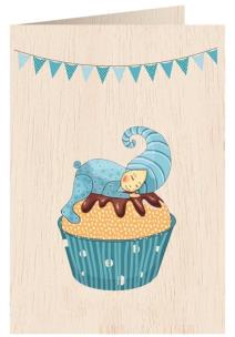 Opakowanie Karnet drewniany C6 + koperta Narodziny chłopiec