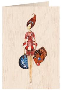 Opakowanie Karnet drewniany C6 + koperta Plaża