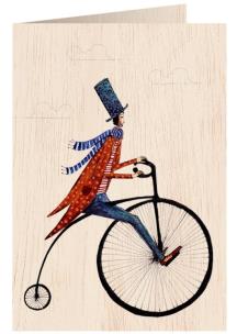Opakowanie Karnet drewniany C6 + koperta Rower retro