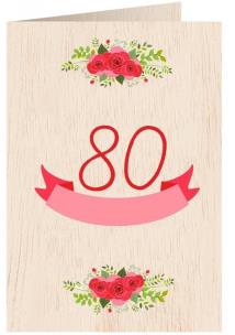 Opakowanie Karnet drewniany C6 + koperta Urodziny 80