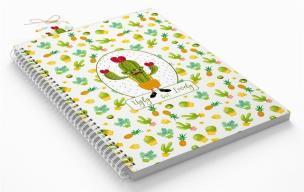 Opakowanie Kołonotatnik ozdobny Kaktus B5 80 kartek w kratkę z zakładką