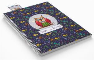 Opakowanie Kołonotatnik ozdobny Sowa B5 80 stron kratka z zakładką