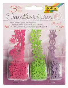 Opakowanie Koronki welurowe samoprzylepne Kwiaty mix kolorów