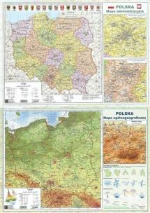 Okładka książki Mapa Polski A2 Dwustronna laminowana (10szt)